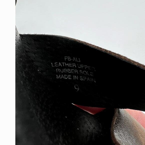 Freebird By Steven Ali Brown Leather Block Heel Platform Sandals EU 39 US 8.5 9 - Picture 8 of 10